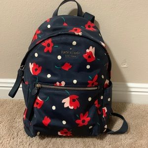Gently used Kate Spade floral backpack